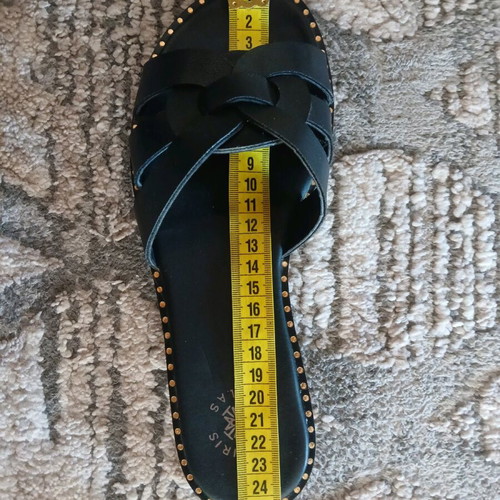 Tsakiris Mallas flat sandals used, size 38, black