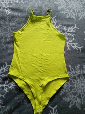 Sinsay bodysuit yellow-green new, size S