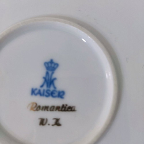 Kaiser round porcelain platters like new, set of 2 with Romantica design