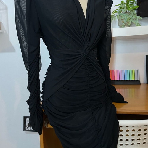 Essaworld mini dress long sleeve midi like new, one size, black