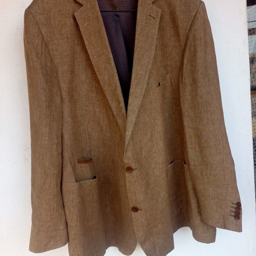 Carl Gross linen blazer, size 64, beige and brown