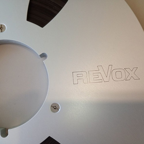 Revox aluminum reel 10.5" used with original box and bonus tape