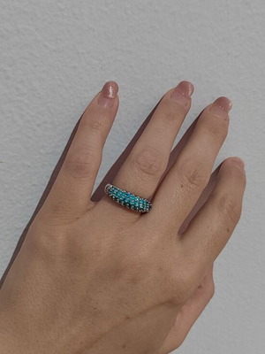 Δαχτυλίδι Swarovski Dextera τιρκουάζ μέγεθος 55 like new