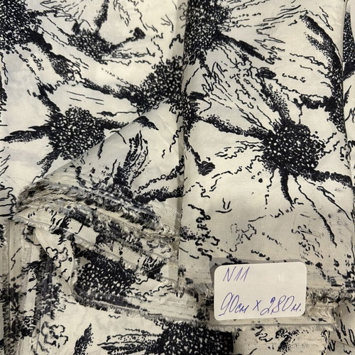 Set of sewing fabrics with floral and sunflower patterns
