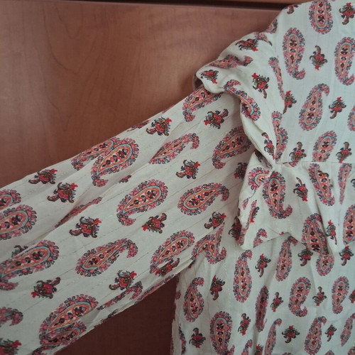 Zara blouse with frill details on sleeves and neckline, colorful