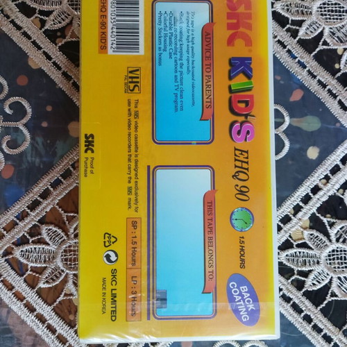 VHS video cassette SKC EHQ-90 Kid's blank tape new