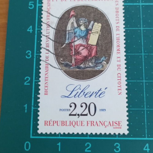 French stamp 1989 200th anniversary of the French revolution liberty like new