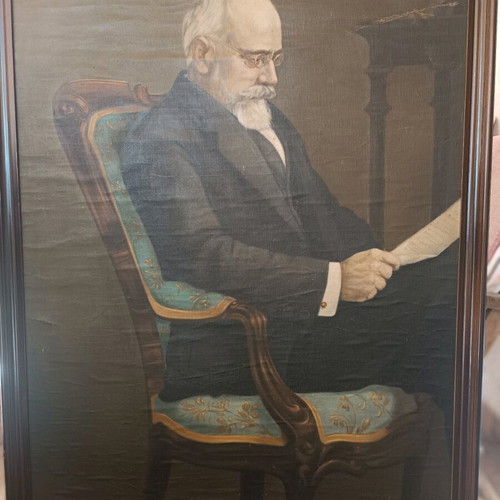 Oil painting with portrait of Eleftherios Venizelos used