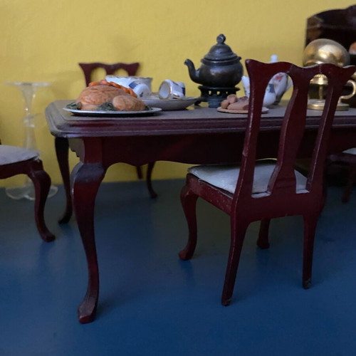 Harrods dining table and buffet miniatures used for dollhouse