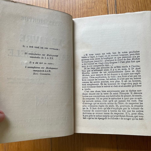 Le Livre de San Michele by Axel Munthe used, French hardcover 1935
