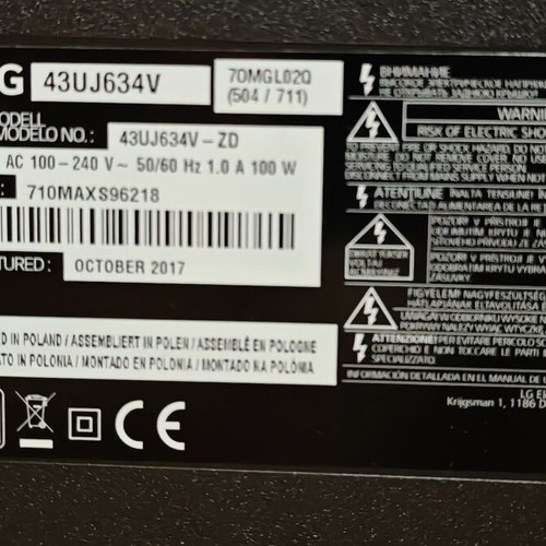LG 43UJ634V 43-inch 4K Ultra HD TV
