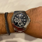 Longines Conquest Automatic Chronograph watch like new, black and silver