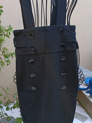 Rinascimento midi dress with straps and pencil skirt like new, black, size S