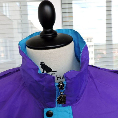 K-Way Mens Rain Jacket used, blue and purple, size M/L