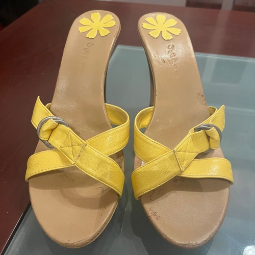 Sante women's sandals used, yellow, size 39, 10cm heel