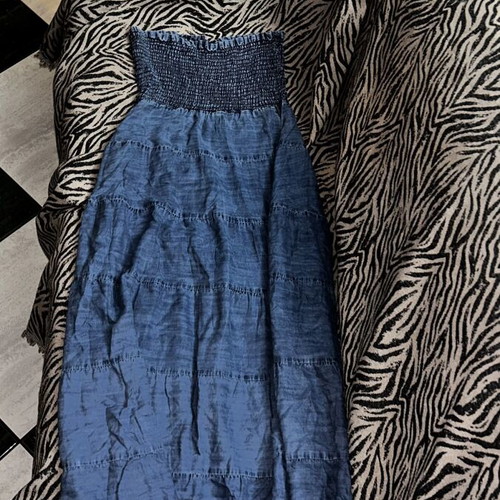 Strapless Maxi Dress Denim Look size XL like new