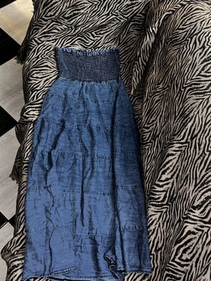 Strapless Maxi Dress Denim Look size XL like new