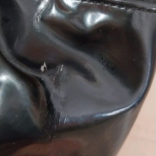 Sonia Rykiel vintage shoulder bag used, shiny faux leather black