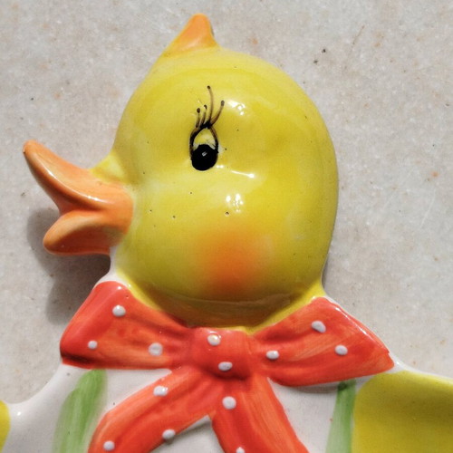 Easter porcelain egg holder new with canary design