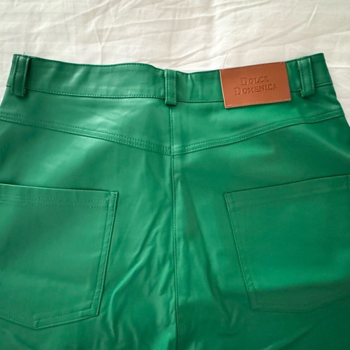 Dolce Domenica leather pants emerald green size Medium like new