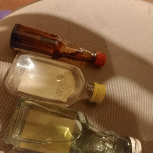 Vintage mini bottles used, pack of 3 pieces
