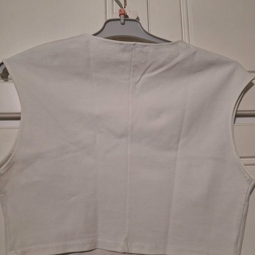 Zara crop top white elastic like new, size L