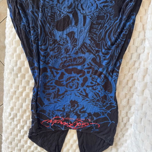 Y2k Ed Hardy dress like new, collectible, blue multicolor