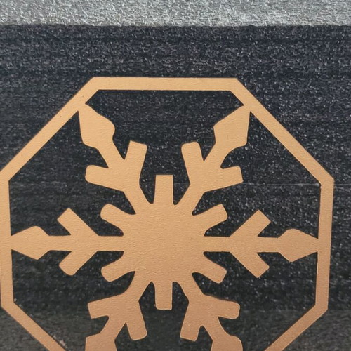 Set of 3 handmade MDF coasters with snowflake design