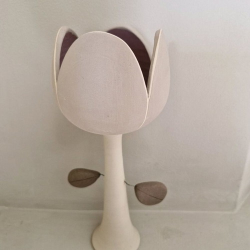 Handmade ceramic tulip decoration used