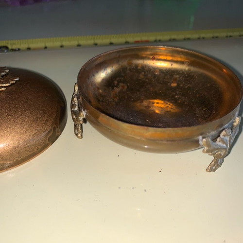 Bronze box used with carved legs and embossed design