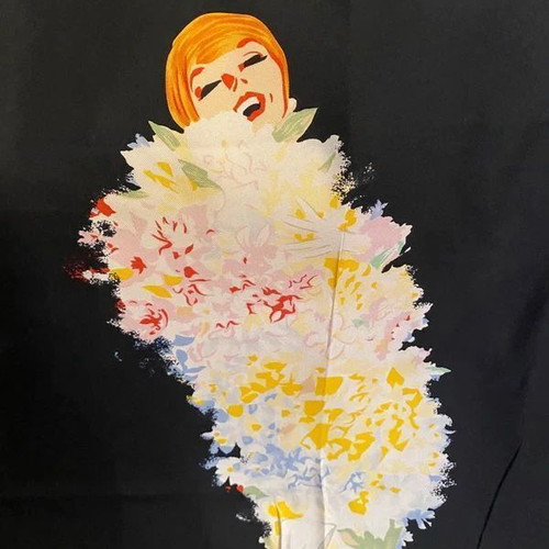 Christian Dior Vintage Silk Scarf by Rene Gruau like new