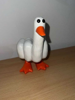 Decorative Middle Finger Duck Figurine White New