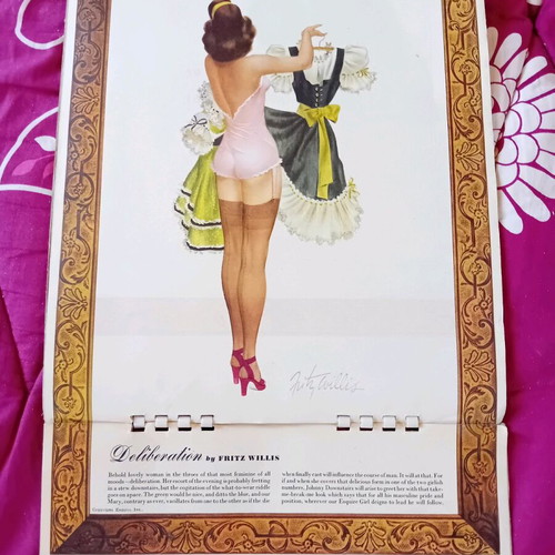 Esquire Girl 1948 calendar used with 12 vintage designs