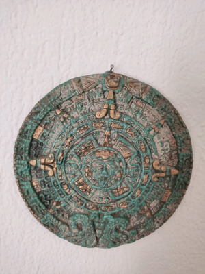 Maya calendar used, stone wall hanging