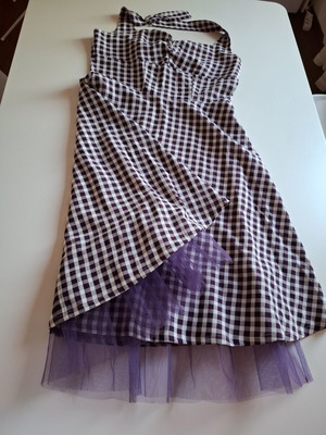 Summer dress purple and white like new, sizes M-L