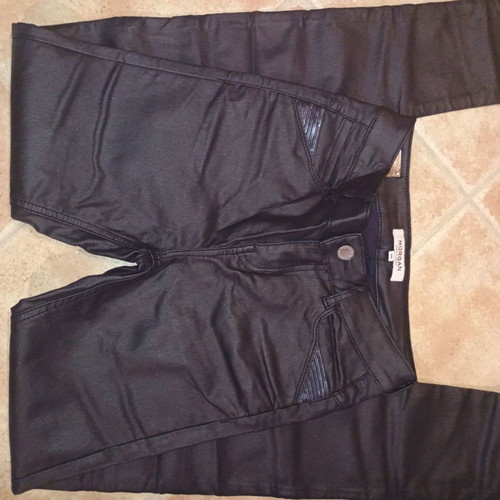 Morgan pants with leather look new, size 36, dark blue
