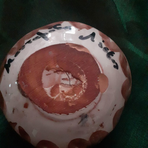 Handmade ceramic bowl from Mandamados Lesvos with floral motifs