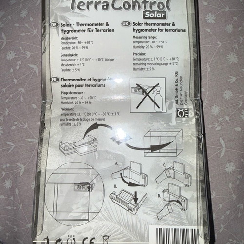 JBL TerraControl Solar digital terrarium thermometer and hygrometer new