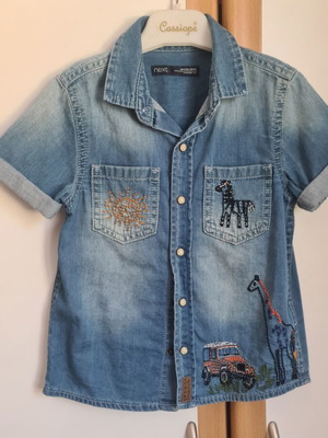 Next denim kids' shirt with embroidered patches