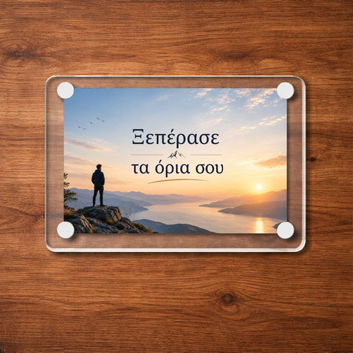 Acrylic Motivational Magnet 9x6cm "Ξεπέρασε τα όρια σου" new