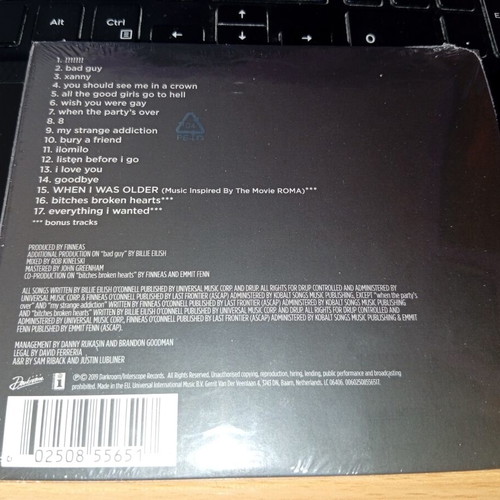 Billie Eilish When We All Fall Asleep, Where Do We Go? CD new sealed