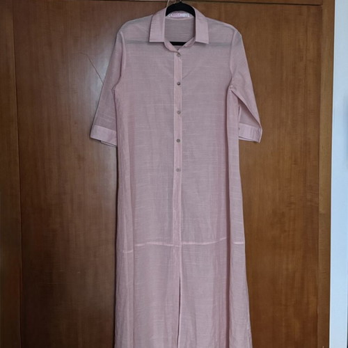Doca Sheer Kaftan cover up size L like new, pink beige