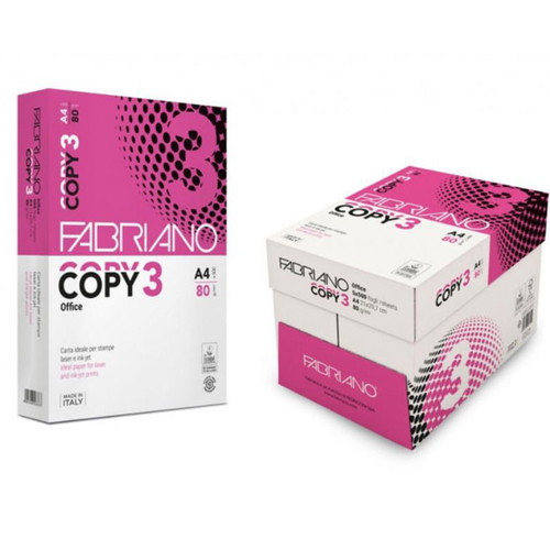 Fabriano Copy 3 A4 80gr white photocopy paper sealed, 5 boxes