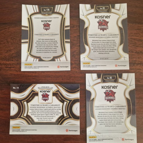 Panini Select Euroleague Basconia Cabarrot card lot of 4 new
