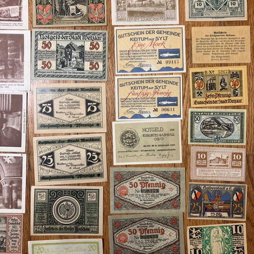 Lot of 44 German Notgeld banknotes 1919-1923 new