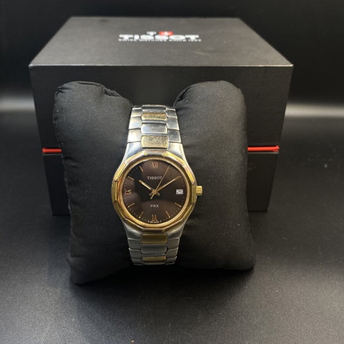 Tissot PRX P580 men's watch like new, two-tone black dial