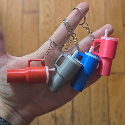 Mini 3D Printed Water Bottle Keychains