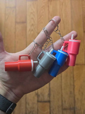Mini 3D Printed Water Bottle Keychains