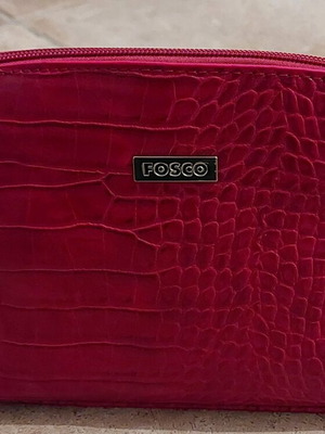 Fosco women's shoulder bag new, red leatherette 17x25