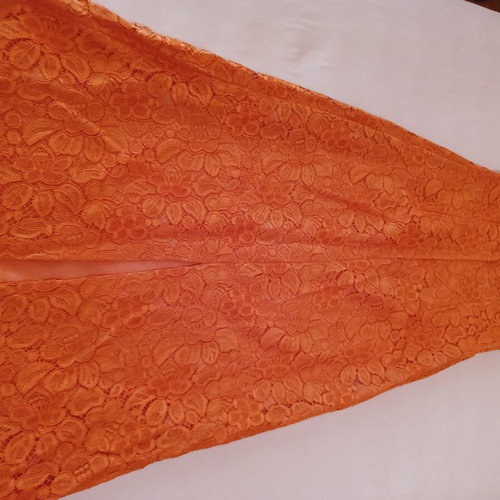 Evening formal dress new, orange guipure lace